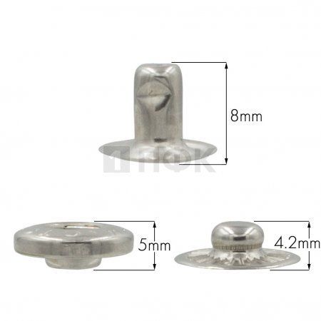 3 Части кнопки для одежды 15мм Альфа сталь цв никель (уп 720шт) STORM