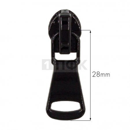 Бегунок для спиральной (витой) молнии тип 7 автомат арт.C8 цв черный лакир. (уп 500шт/5000шт)