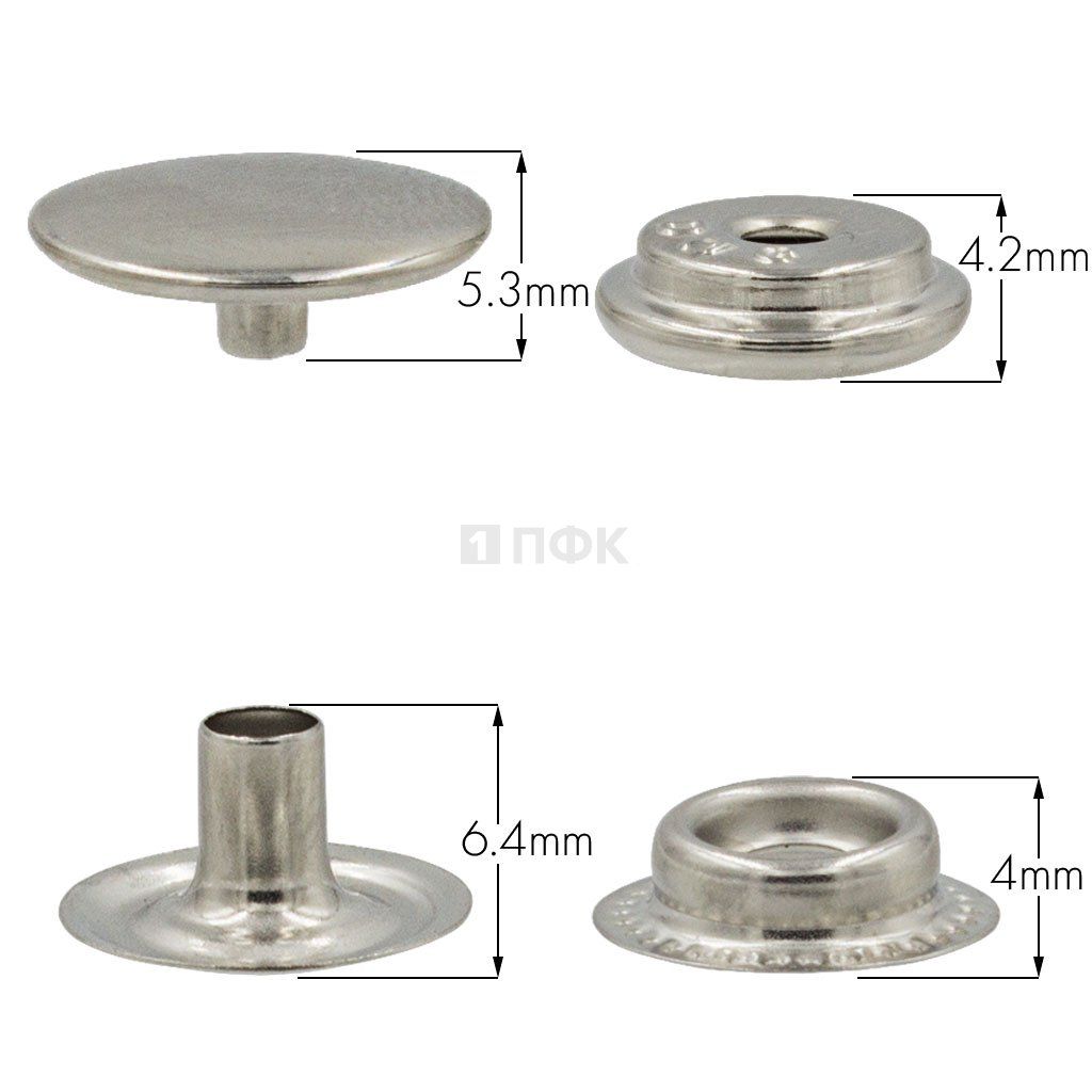 Кнопка для одежды 15мм №61 нерж цв никель (уп 720шт) DNG