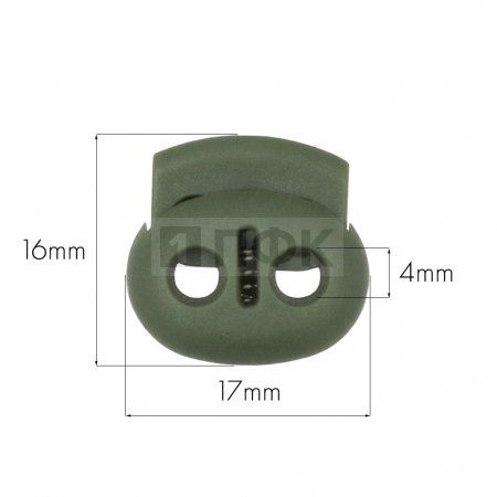Фиксатор для шнура двойной Арт.А2-036 малый РОМ цв оливковый (уп 500шт/10000шт)