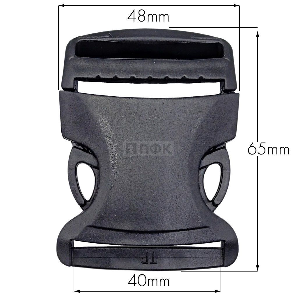 Фастекс (защелка-трезубец) ПП 40мм 65*48*12 цв черный (уп 100шт) усиленный