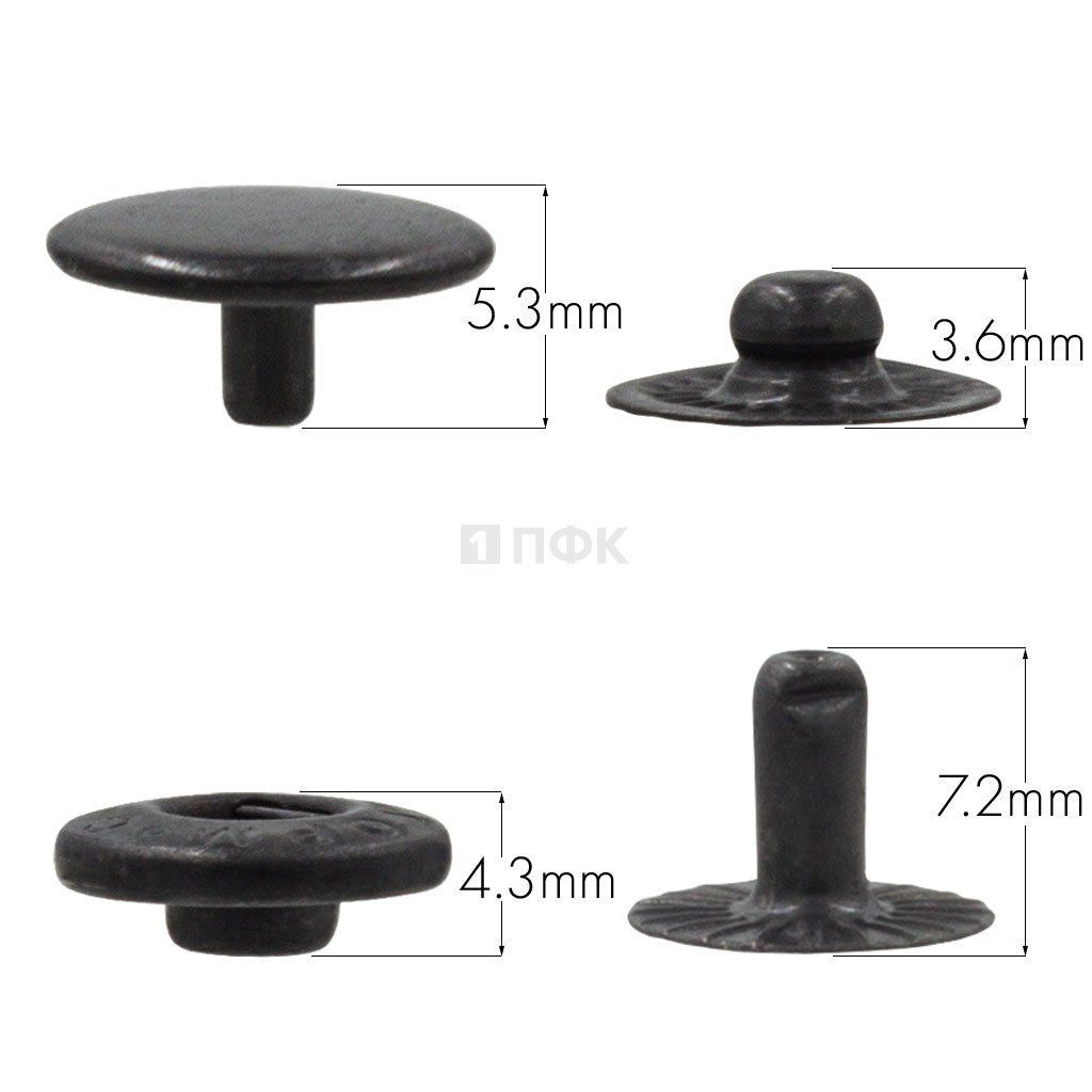 Кнопка для одежды 12,5мм Альфа нерж цв оксид (уп 1440шт) STORM