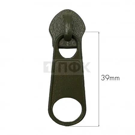 Бегунок для спиральной (витой) молнии тип 10 галант цв 328 хаки (уп 200шт/2000шт)